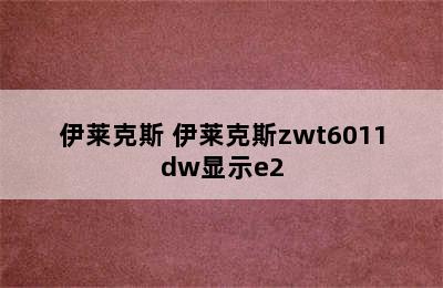 伊莱克斯 伊莱克斯zwt6011dw显示e2